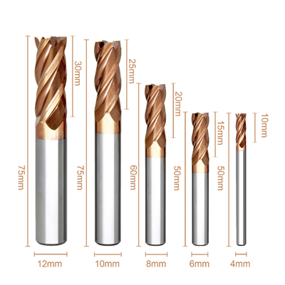 Хорошая цена. HRC55 золотая длинная достигаемость Endmill 4 к торцевой фрезе карбида онлайн