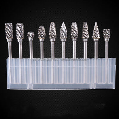 Хорошая цена. 10 шт. Набор бор-фрез из карбида вольфрама с двойной насечкой, хвостовик 1/8 дюйма, 10 различных форм для полировки металла онлайн